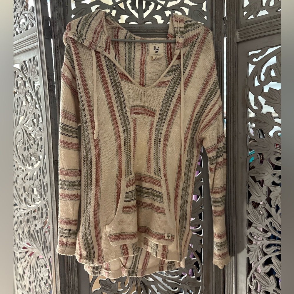 Billabong Multicolor Striped Hoodie Blouse